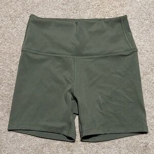 High Rise Olive Green Bike Shorts